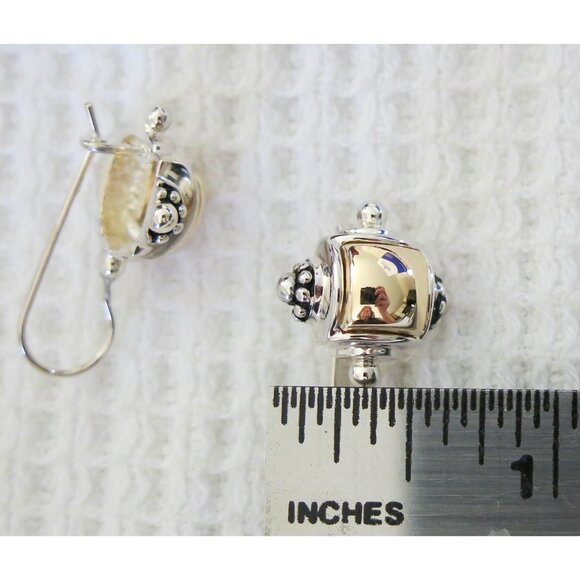 Joseph Esposito ESPO Sterling Signatures 14KT Gold + Silver Dangle Earrings - Picture 10 of 16